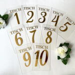 Tischnummer 1-10 Gold