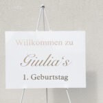 Willkommensplatte weiß