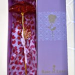 vergoldete Kunstrose Rosa